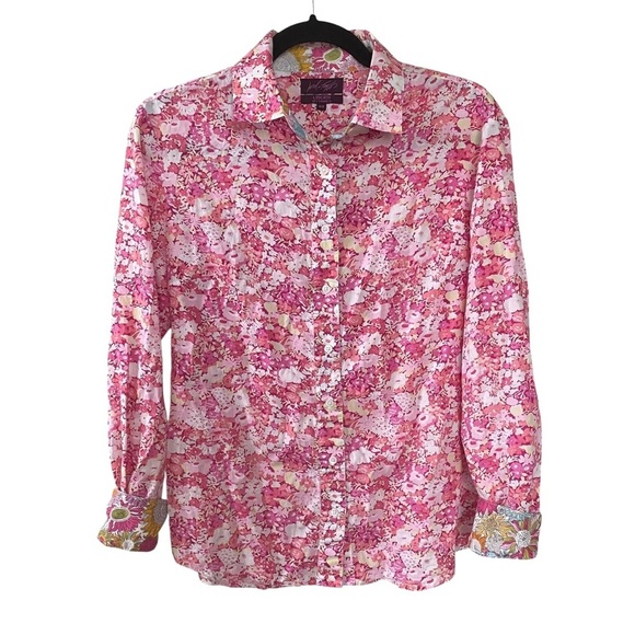 Liberty of London Tops - LIBERTY ART FABRICS Lord & Taylor Cotton Floral Print Button Front Shirt Blouse